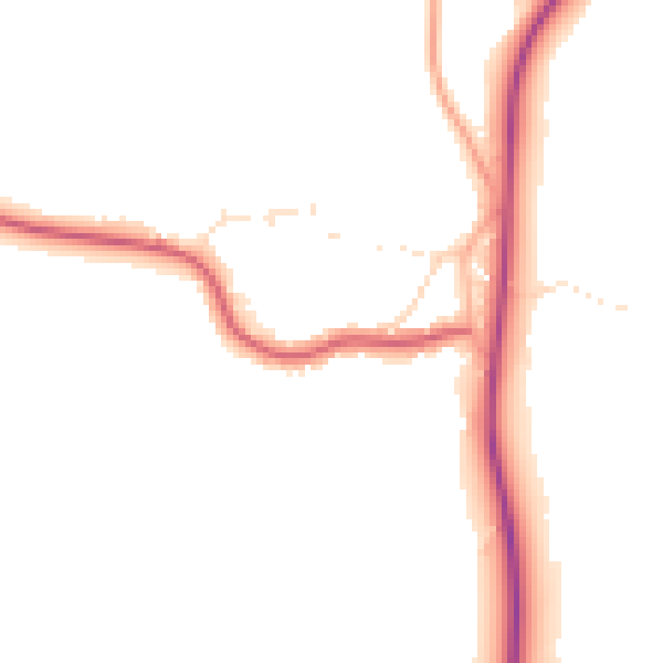 Daytime road noise heatmap for GL52 3NY