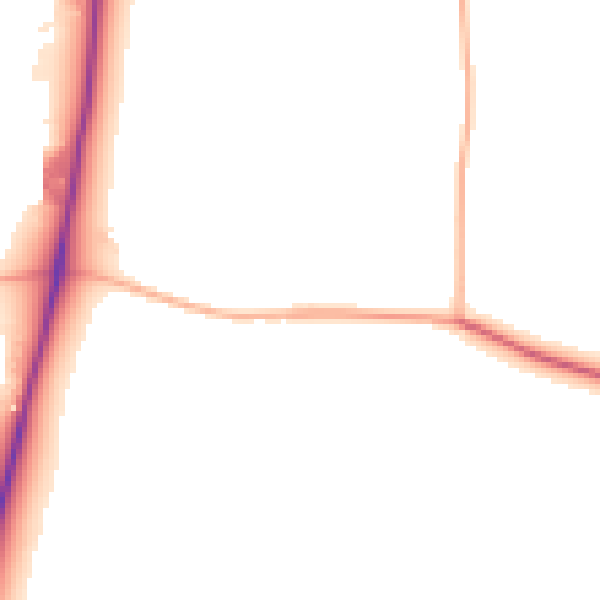 Daytime road noise heatmap for GL52 3PE