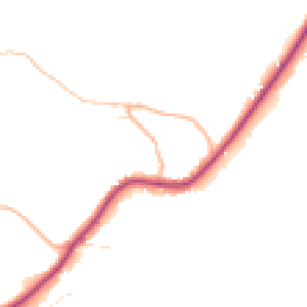Daytime road noise heatmap for GL52 3PS