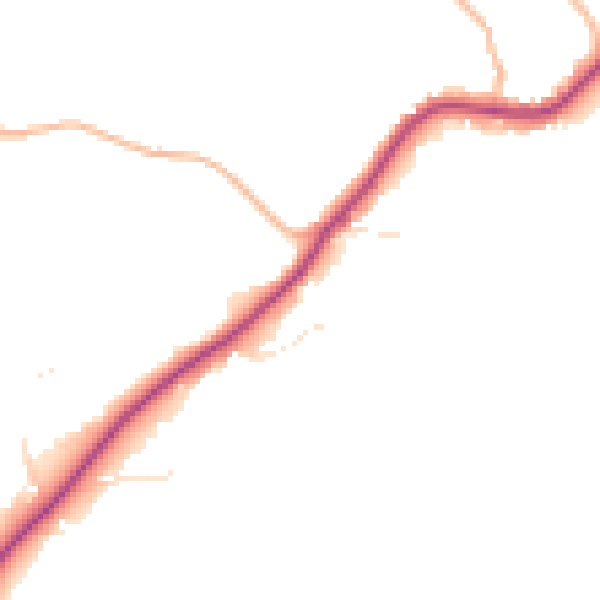 Daytime road noise heatmap for GL52 3QB