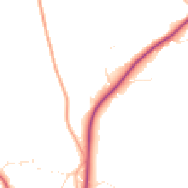 Daytime road noise heatmap for GL52 3QQ