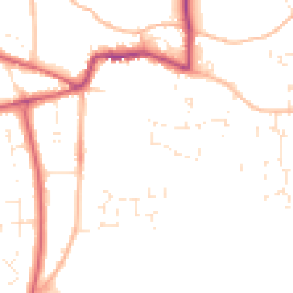 Daytime road noise heatmap for GL52 5BS