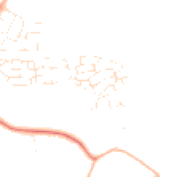 Daytime road noise heatmap for GL52 5FY