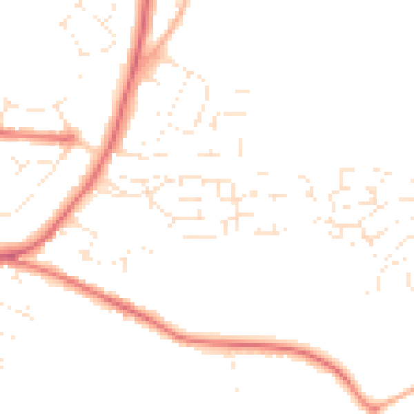 Daytime road noise heatmap for GL52 5GF