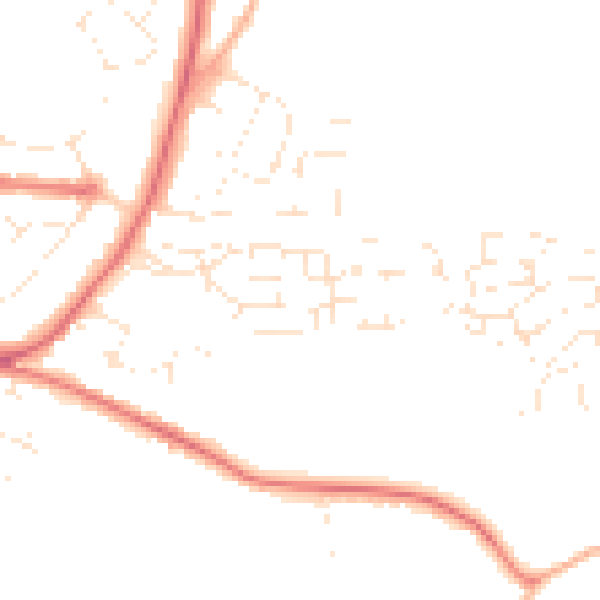 Daytime road noise heatmap for GL52 5GH