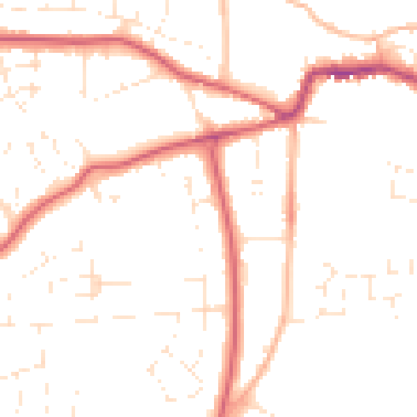 Daytime road noise heatmap for GL52 5HG