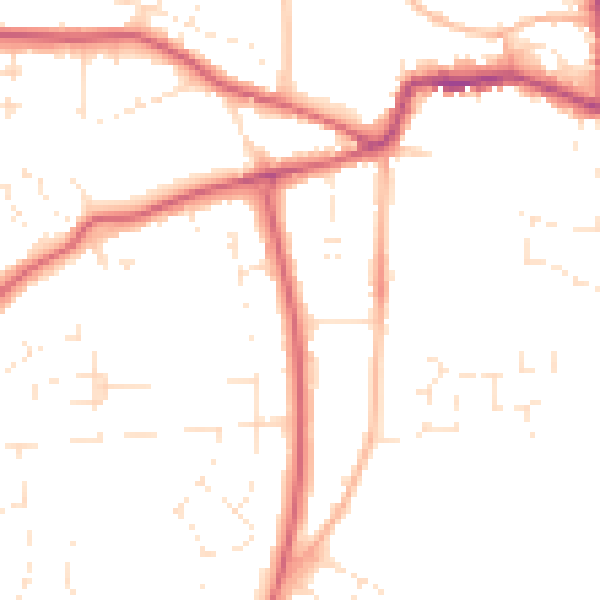 Daytime road noise heatmap for GL52 5HJ