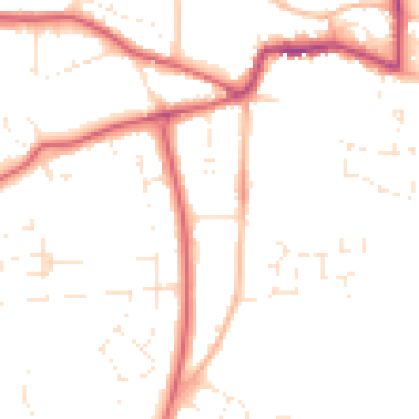 Daytime road noise heatmap for GL52 5JQ