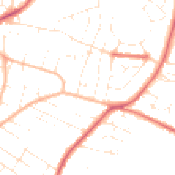 Daytime road noise heatmap for GL52 5LE