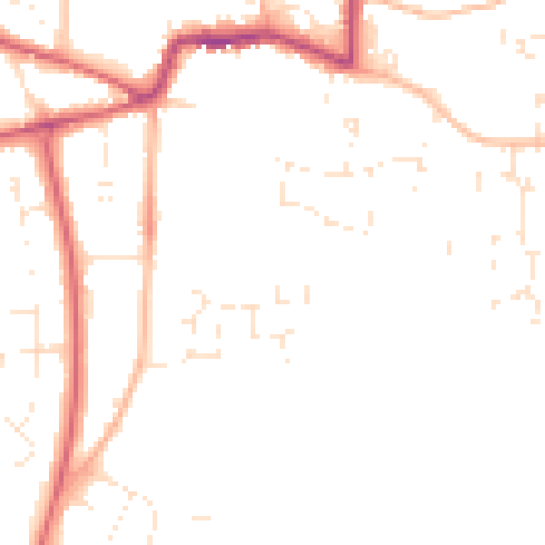 Daytime road noise heatmap for GL52 5LN