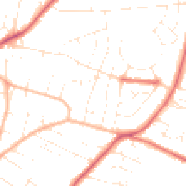 Daytime road noise heatmap for GL52 5NJ