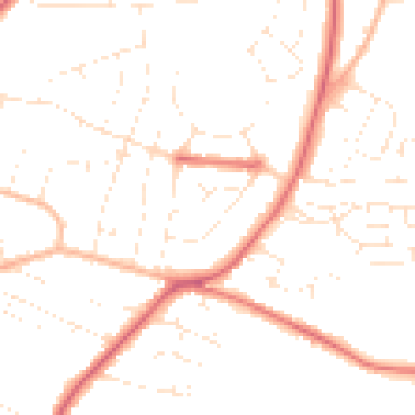 Daytime road noise heatmap for GL52 5PA