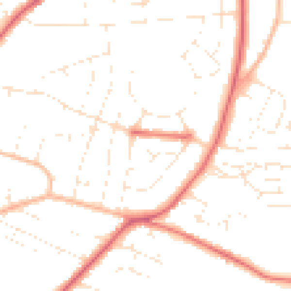 Daytime road noise heatmap for GL52 5PD