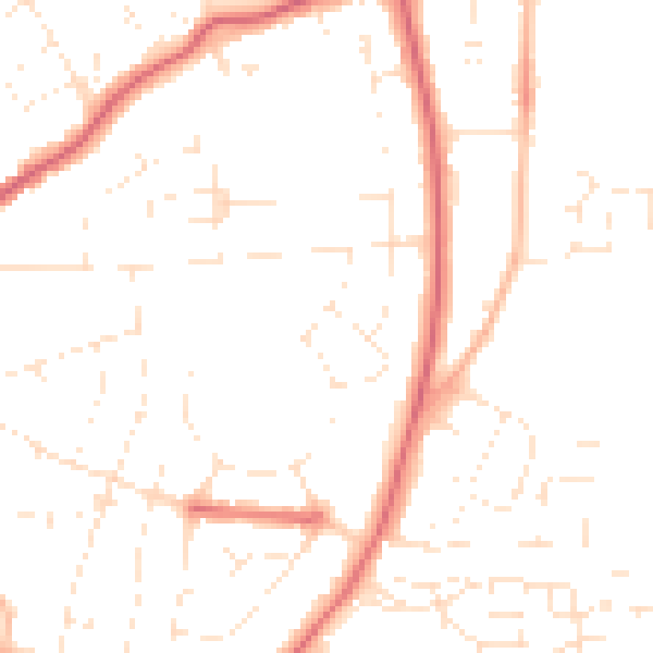 Daytime road noise heatmap for GL52 5QU