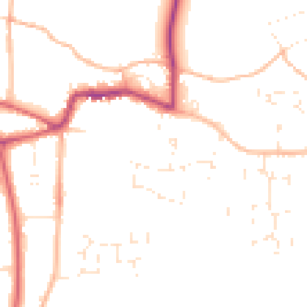 Daytime road noise heatmap for GL52 5SG
