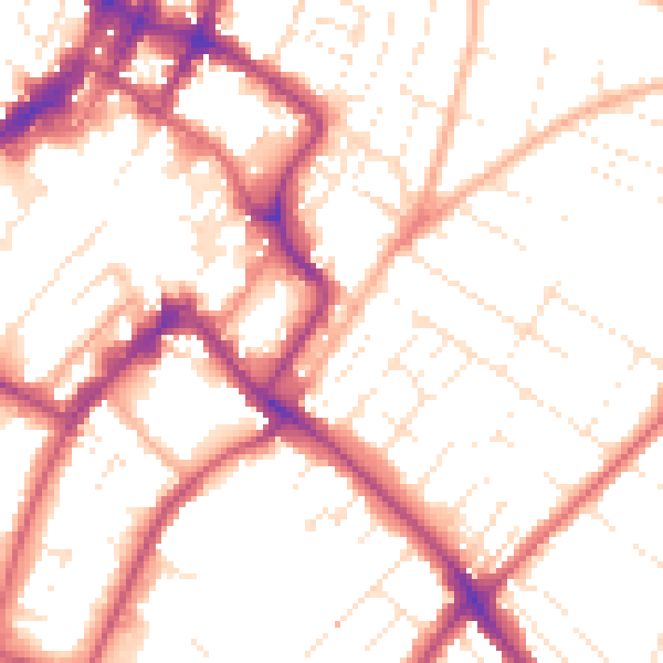 Daytime road noise heatmap for GL52 6AA