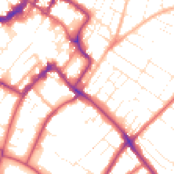 Daytime road noise heatmap for GL52 6AB