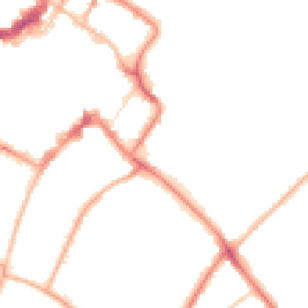 Night-time road noise heatmap for GL52 6AB