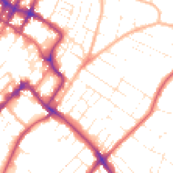 Daytime road noise heatmap for GL52 6AG
