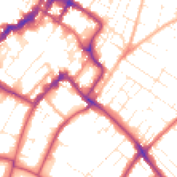 Daytime road noise heatmap for GL52 6DB