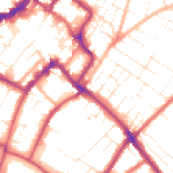 Daytime road noise heatmap for GL52 6DE