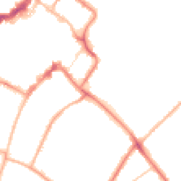 Night-time road noise heatmap for GL52 6DE