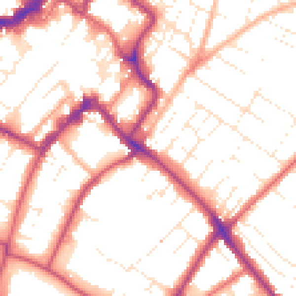 Daytime road noise heatmap for GL52 6DF