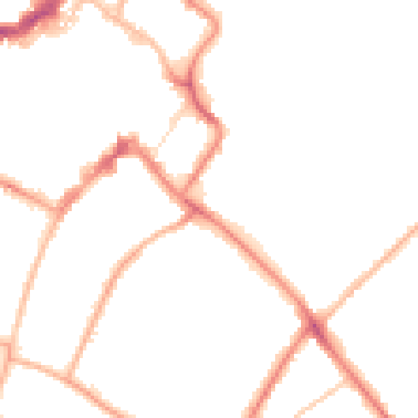 Night-time road noise heatmap for GL52 6DF