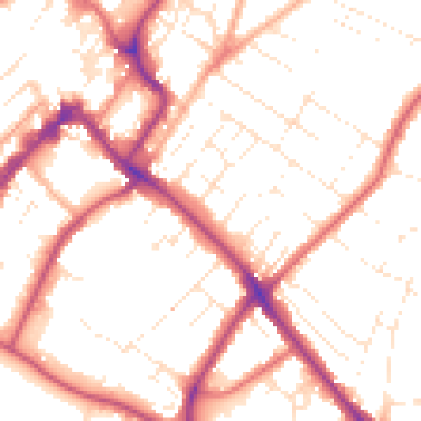 Daytime road noise heatmap for GL52 6DY