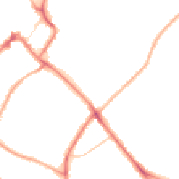 Night-time road noise heatmap for GL52 6EQ