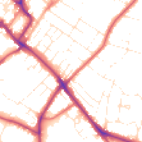 Daytime road noise heatmap for GL52 6ET