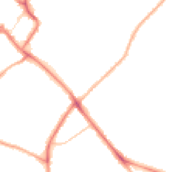 Night-time road noise heatmap for GL52 6ET