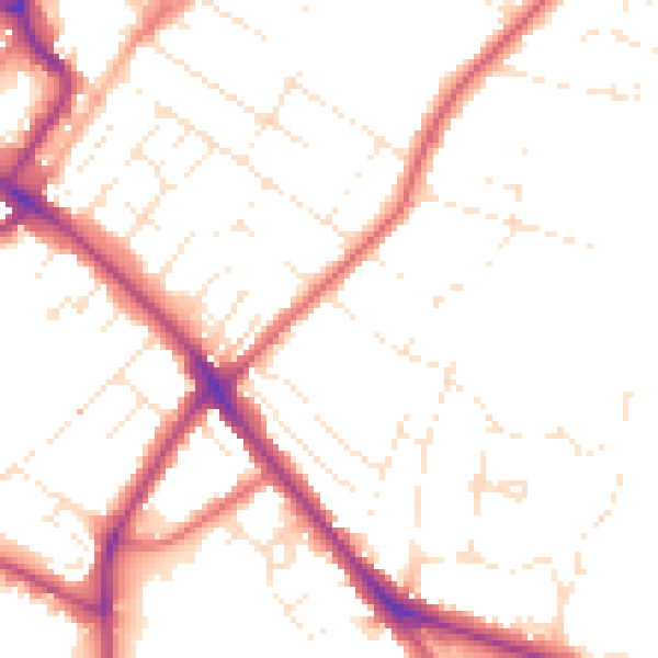 Daytime road noise heatmap for GL52 6FE
