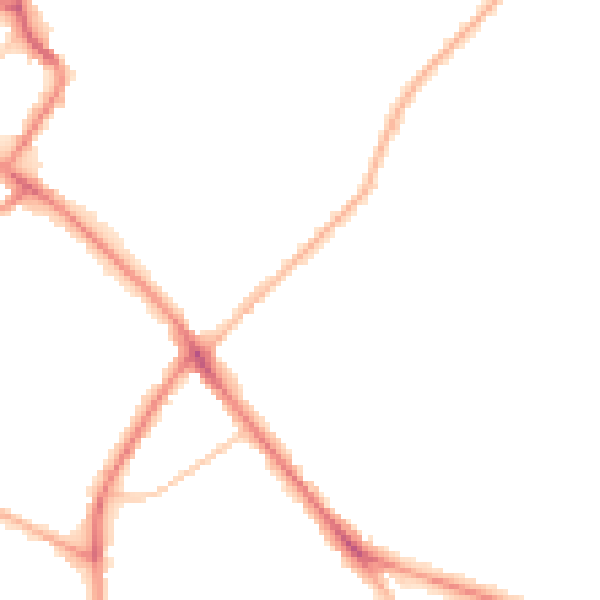 Night-time road noise heatmap for GL52 6FE