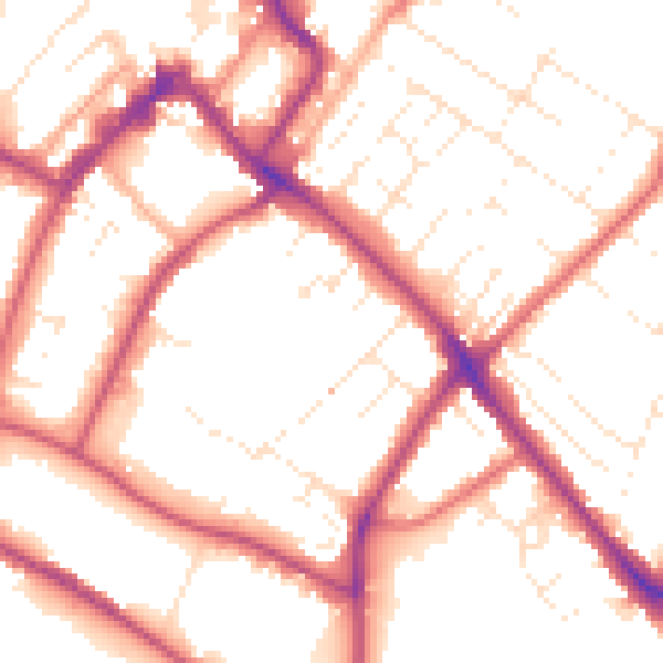 Daytime road noise heatmap for GL52 6HB