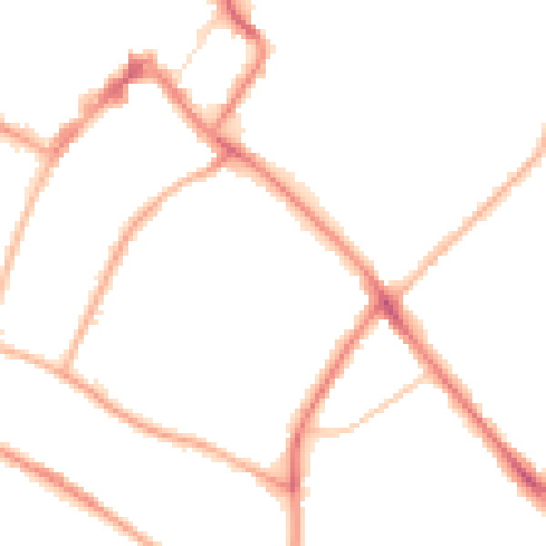 Night-time road noise heatmap for GL52 6HB