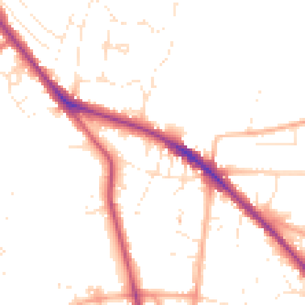 Daytime road noise heatmap for GL52 6JA