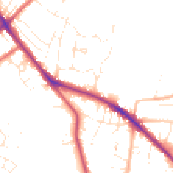 Daytime road noise heatmap for GL52 6JD