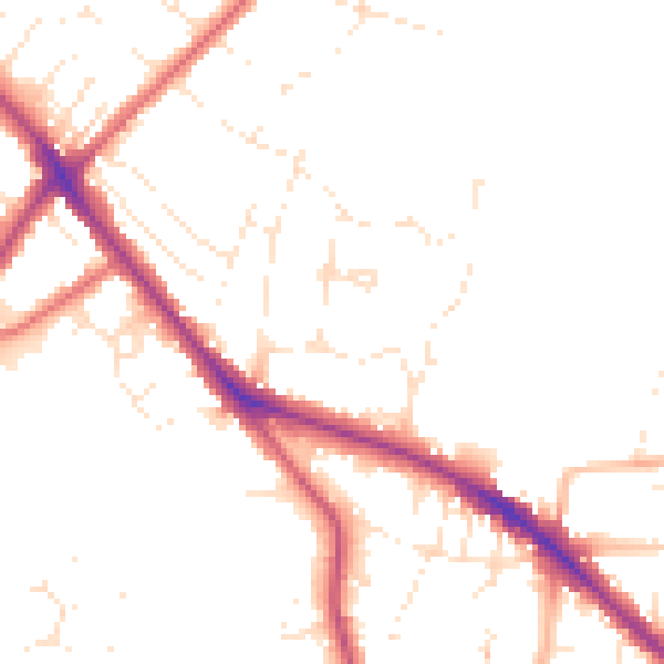 Daytime road noise heatmap for GL52 6JH