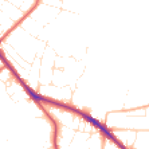 Daytime road noise heatmap for GL52 6JS