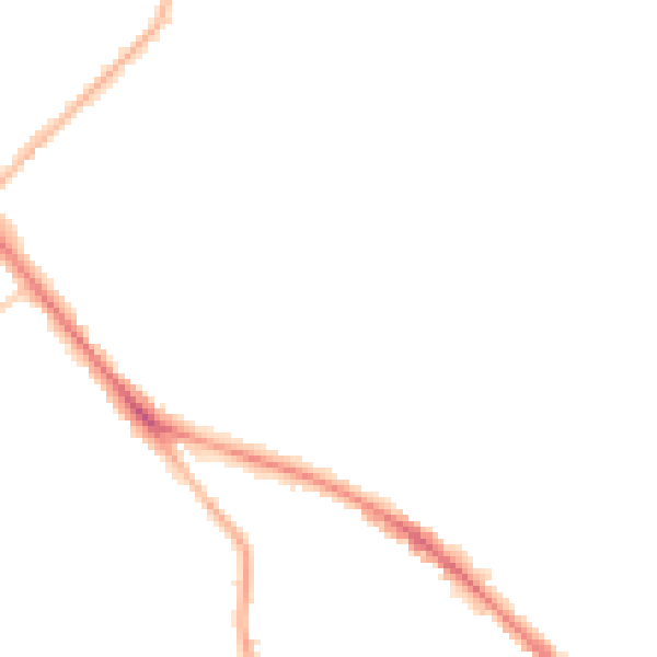 Night-time road noise heatmap for GL52 6JS