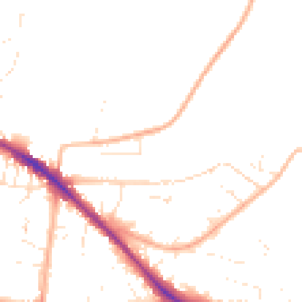 Daytime road noise heatmap for GL52 6LE
