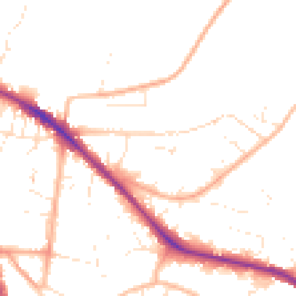 Daytime road noise heatmap for GL52 6LN