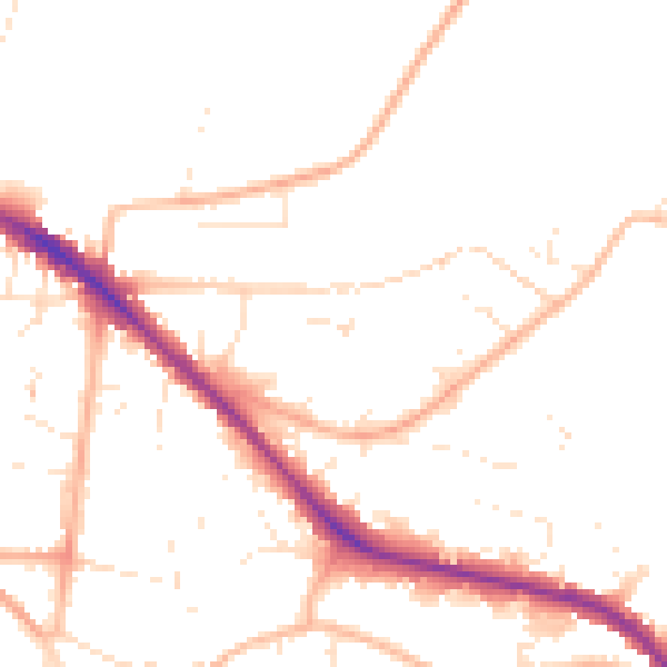 Daytime road noise heatmap for GL52 6LP