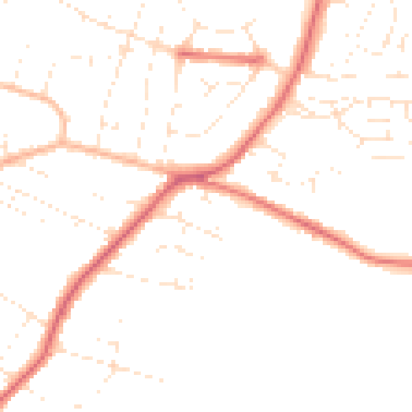 Daytime road noise heatmap for GL52 6QA