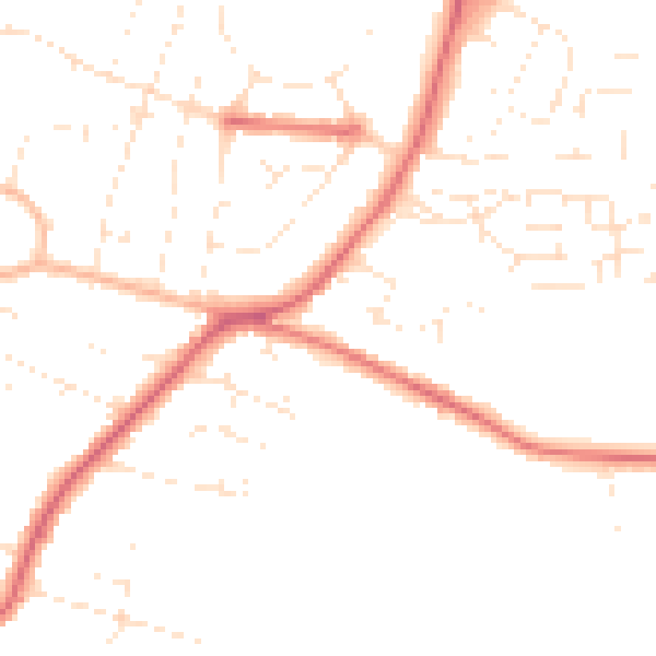 Daytime road noise heatmap for GL52 6QG