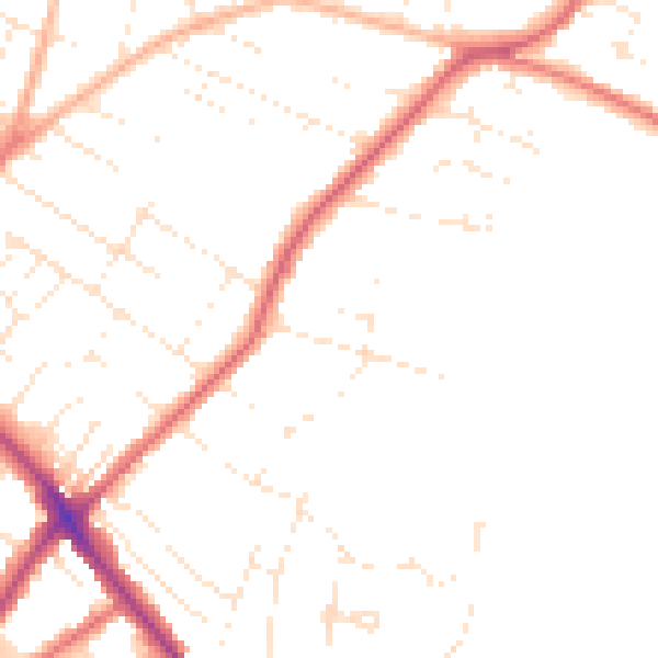 Daytime road noise heatmap for GL52 6QZ
