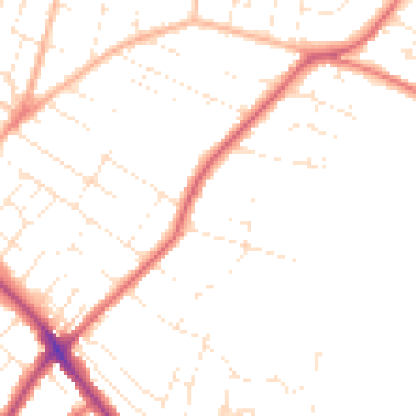 Daytime road noise heatmap for GL52 6RB