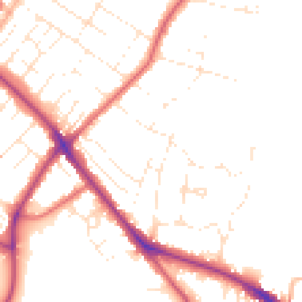 Daytime road noise heatmap for GL52 6RL