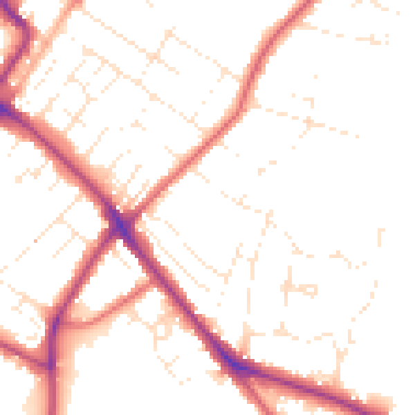 Daytime road noise heatmap for GL52 6SP